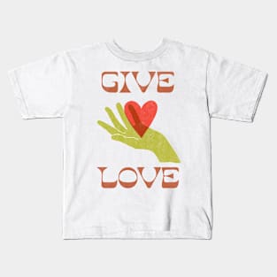 GIVE LOVE \\ Mid-century retro design Kids T-Shirt